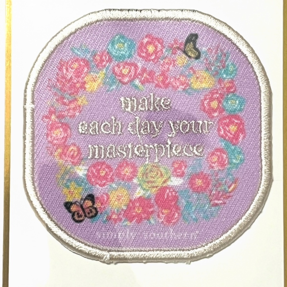 Simply Southern Inspirational Floral Iron-On Patch, lavender  NWT